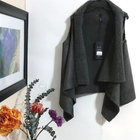 ELAN NWT SHERPA FAUX FUR VEST SIZE OS - Picture 10 of 11
